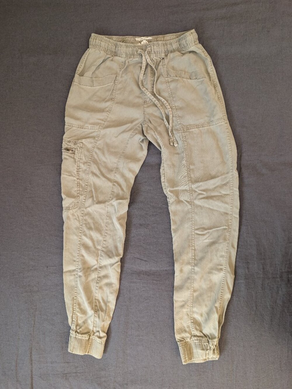 Nicole Miller - 100% Lyocell Cargo Jogger Pants - Light Sage - XS